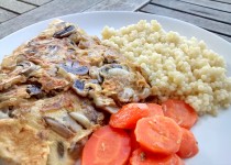 Omelete de Cogumelos com Cuscús