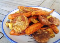 Batatas e Cenouras Assadas de Caril
